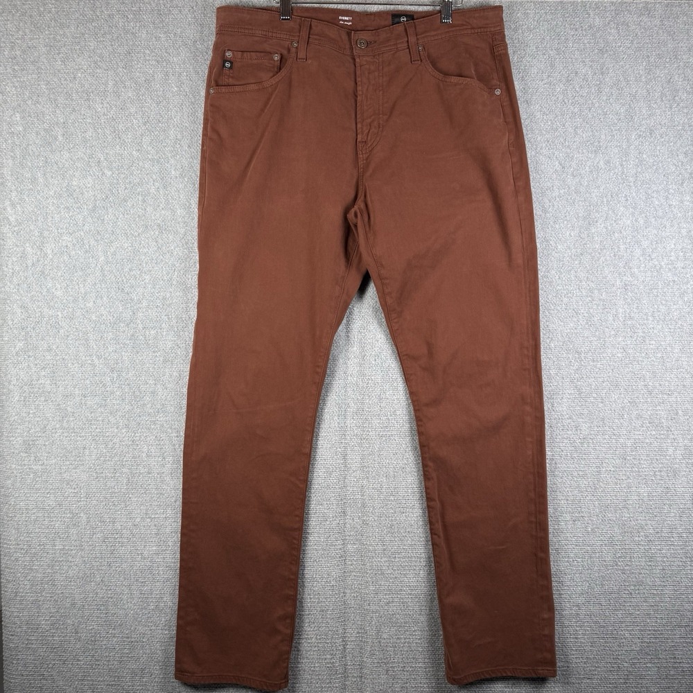AG Adriano Goldschmied Pants Mens Size 36x33 Everett Rust Slim Straight Stretch